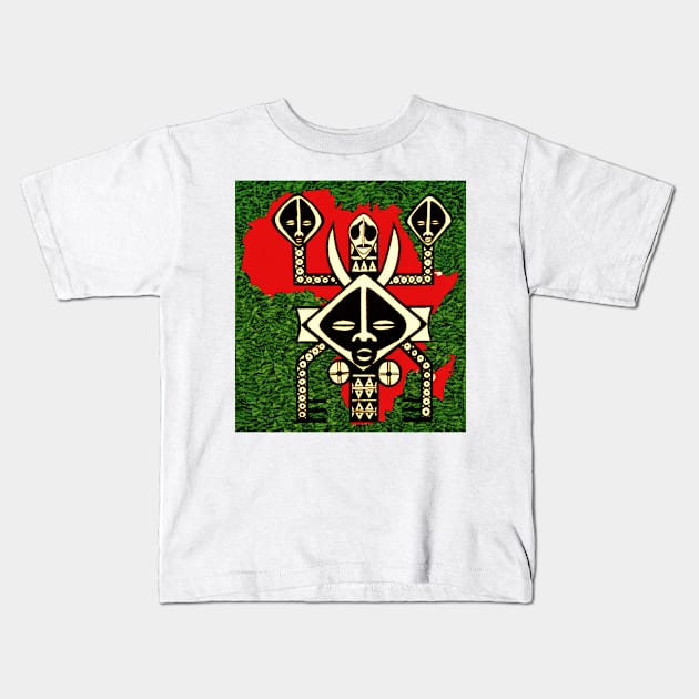 Mother Spirit of Africa Original Artwork Kids T-Shirt by Tony Cisse Art Originals